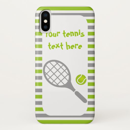 Tennisschläger und Ball-Grünstreifen Case-Mate iPhone Hülle (Rückseite)