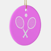Tennisschläger und Ball Keramik Ornament (Rechts)