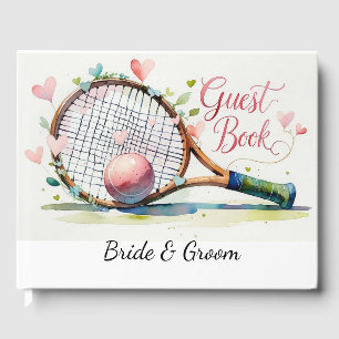 Tennisschläger und Ball mit Thema Hochzeit Gästebuch