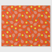 Tennisschläger und Ball-Muster-Party Geschenkpapier (Flach)