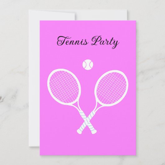 Tennisschläger und Ball Party Personalisiert Einladung (Vorderseite)
