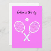 Tennisschläger und Ball Party Personalisiert Einladung (Vorne/Hinten)