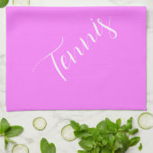 Tennisschläger und Ball Pink Geschirrtuch (Gefaltet)