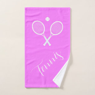 Tennisschläger und Ball Pink Handtuch