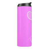 Tennisschläger und Ball Pink Thermosbecher (Nach links gedreht)