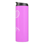 Tennisschläger und Ball Pink Thermosbecher (Nach rechts gedreht)