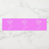 Tennisschläger und Ball Pink Wasserflaschenetikett (Einzelnes Label)