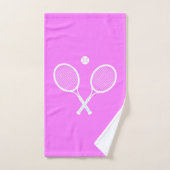 Tennisschläger und Ball Pink Wellness Badhandtuch Set (Handtuch)