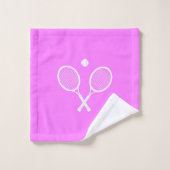 Tennisschläger und Ball Pink Wellness Badhandtuch Set (Waschlappen)