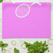 Tennisschläger und Ball Pink Wellness Geschirrtuch (Gefaltet)
