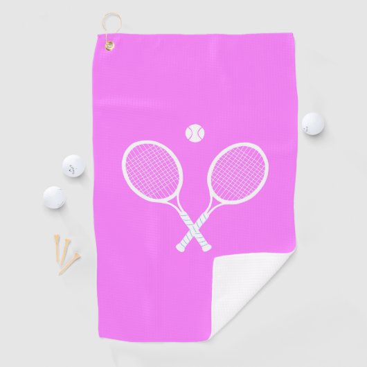Tennisschläger und Ball Pink Wellness Golfhandtuch (Insitu)