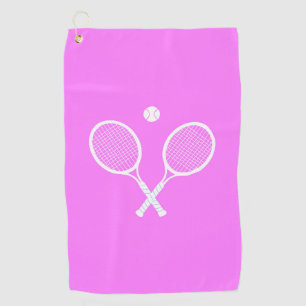 Tennisschläger und Ball Pink Wellness Golfhandtuch