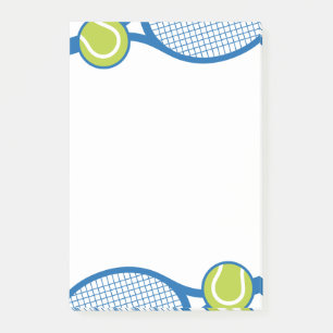 Tennisschläger und -ball post-it klebezettel