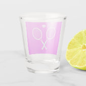 Tennisschläger und Ball Schnapsglas (Rückseite)