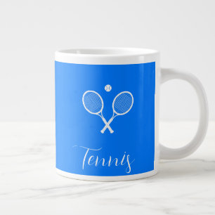 Tennisschläger und Ball Ultramarine Blue Jumbo-Tasse