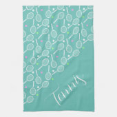 Tennisschläger und -bälle, düster, grün geschirrtuch (Vertikal)