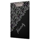 Tennisschläger und -bälle schwarz klemmbrett (Links)