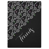 Tennisschläger und -bälle schwarz klemmbrett (Rückseite)