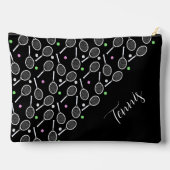 Tennisschläger und -bälle, schwarz zubehörtasche (Rückseite)