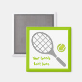 Tennisschläger- und -ballgewohnheit magnet (Vorderseite/Rückseite)