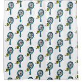 Tennisschläger und BallmusterDuschvorhang Duschvorhang (Vorderseite)