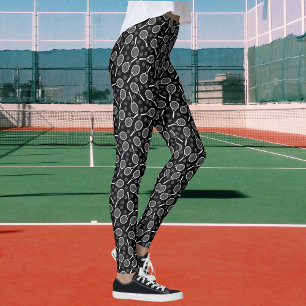 Tennisschläger und Balls Graues Sport Themenmuster Leggings