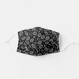 Tennisschläger und Balls Pattern Sportsport Athlet Mund-Nasen-Maske Aus Stoff