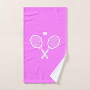 Tennisschläger und ein Ball Chic Deep Pink Handtuch