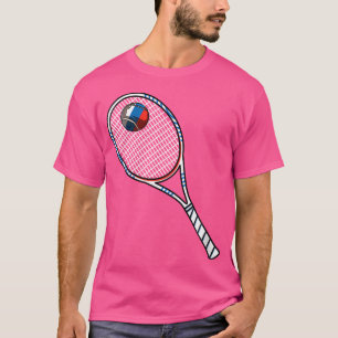 Tennisschläger und -flagge in Russland T-Shirt