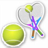 Tennisschläger und Tennisball Aufkleber (Vorderseite)