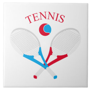 Tennisschläger und Tennisball Fliese