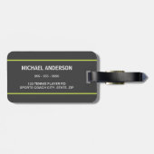 Tennisschlägerpersonalisiertes Namensgrünes und Gepäckanhänger (Rückseite horizontal)