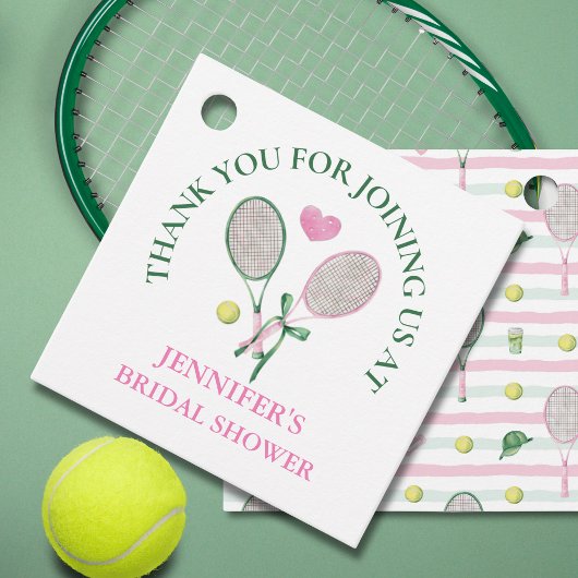 Tennisschwester-Hochzeitsdusche Dankeschön-Anhänge Geschenkanhänger