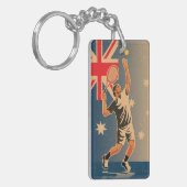 Tennisspiel Schlüsselanhänger (Vorderseite links)