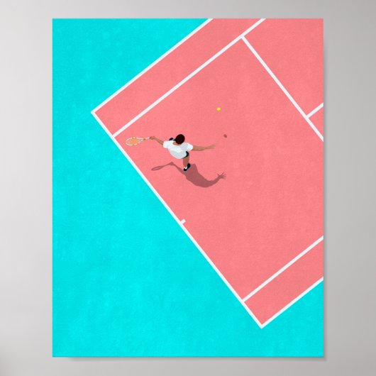 Tennisspiel von oben poster (Vorne)