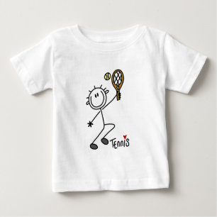 Tennisspielen mit Strichmännchen und Geschenke Baby T-shirt