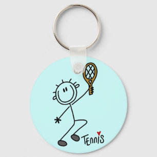 Tennisspielen mit Strichmännchen und Geschenke Schlüsselanhänger