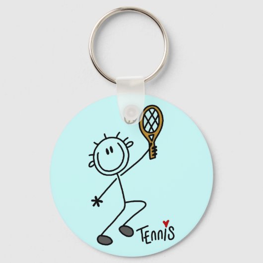 Tennisspielen mit Strichmännchen und Geschenke Schlüsselanhänger (Vorderseite)