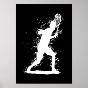 Tennisspieler - Abstrakte Aquarellkunst Poster