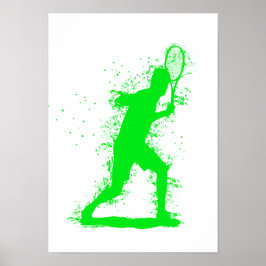 Tennisspieler - Abstrakte Aquarellkunst Poster