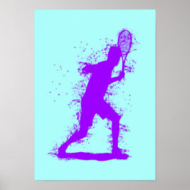 Tennisspieler - Abstrakte Aquarellkunst Poster