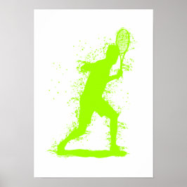 Tennisspieler - Abstrakte Aquarellkunst Poster