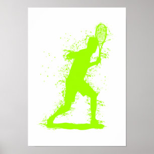 Tennisspieler - Abstrakte Aquarellkunst Poster