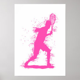 Tennisspieler - Abstrakte Aquarellkunst Poster