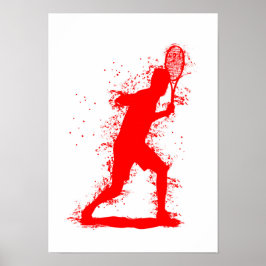 Tennisspieler - Abstrakte Aquarellkunst Poster