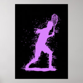 Tennisspieler - Abstrakte Aquarellkunst Poster