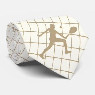 Tennisspieler auf Tan Karo Necktie Krawatte