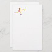 Tennisspieler Briefpapier (Vorne/Hinten)