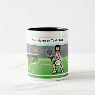 Tennisspieler - Cartoon Zweifarbige Tasse