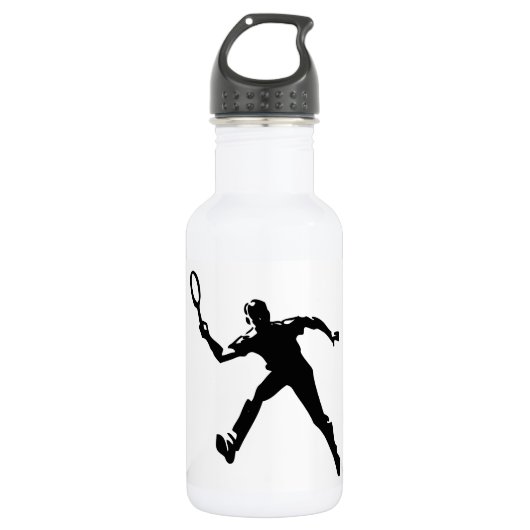Tennisspieler Edelstahlflasche (Vorderseite)
